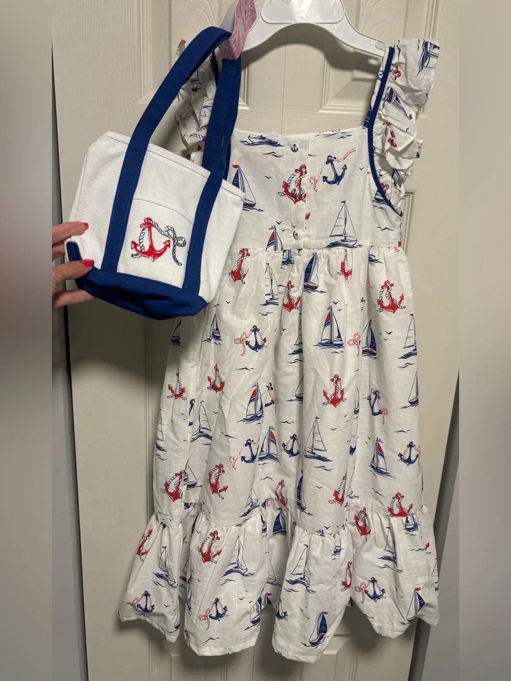 NWT Tommy Bahama Girls Nautical Summer Dress with Tote